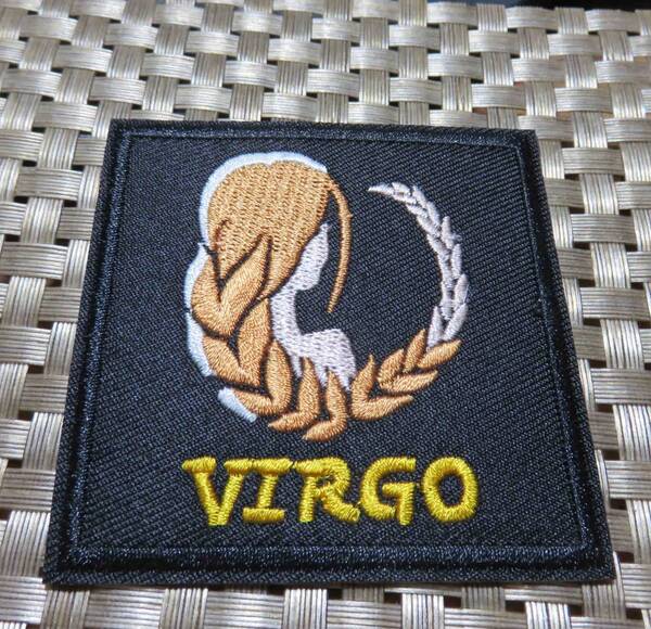 美女後ろ姿 黒VR 星座 正方形◆新品 Virgo 美女 乙女座、おとめ座 おとめ座 セクシー 清純ガール virgo 刺繍ワッペン◆■激シブ