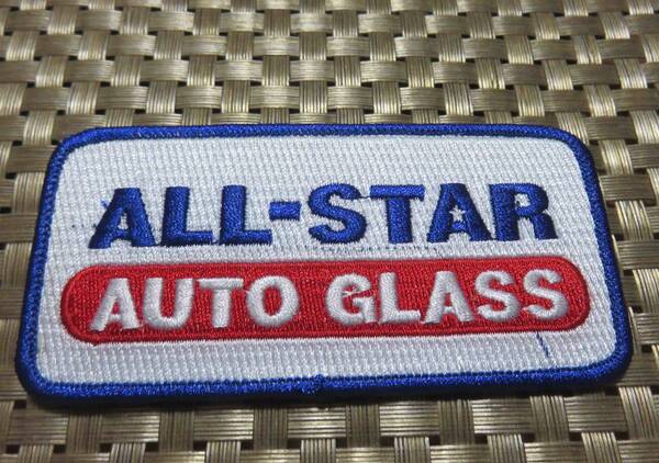 白青赤（長方形）■新品 オールスターオートガラスAll-Star Auto Glass　アメリカシアトル 刺繍ワッペン（パッチ）◆自動車ガラス専門店