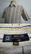 ◆　ミッシェルクランオム M.K HOMME　半袖シャツ　ストライプ　サイズ４６　綿　◆_画像3