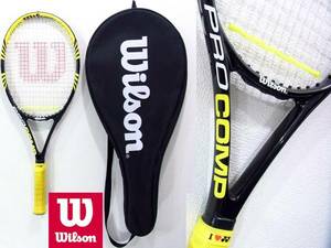 即決は送料無料 Wilson Pro Comp硬式テニスラケット4 1/4 L2 ショルダー付きソフトケース プロコンプ軽量312.4g ナイロン15L ウィルソンG2