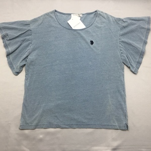 【送料無料】【新品】US.POLO.ASSN レディース半袖Tシャツ（コットン100％）　LL　2L　ライトブルー★02213