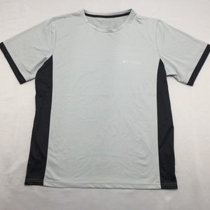 【送料無料】【新品】Kaepa メンズ半袖Tシャツ(吸水速乾 UVカット 再帰反射 ストレッチ素材）　L　　LGY＊BK★41227