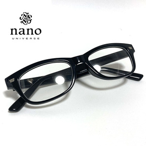 送料無料 ナノユニバース nano universe ウェリントン 伊達メガネ シンプル 眼鏡 ケース付き ブラック フリーサイズ アイウェア