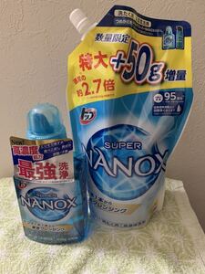 新品未開封 送料無料 トップスーパーナノックス 洗濯洗剤 特大サイズ容量2.7倍+50g 正味量 本体1本400g+詰め替え用1パック950g