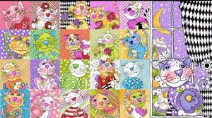ロラライハリス生地 Calico Cats Panel 廃盤生地