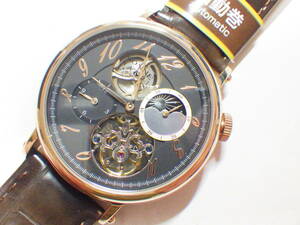 SONNEゾンネ 自動巻きスケルトン腕時計 H025PG-BK　#356
