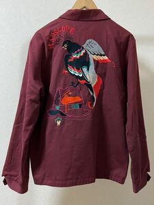 ROTAR ローター ジャケット サイズ L 日本製 MADE IN JAPAN 刺繍 紫 パープル 長袖 ジップ