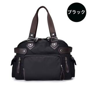【新品未使用】トートバッグ ショルダーバッグ 2way バッグ 通勤通学バッグ 男女兼用 大容量 高品質 ナイロン 撥水加工 ブラック