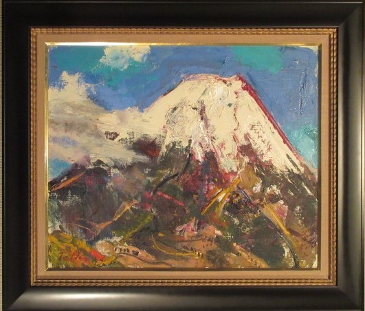 Sato Satoshi Fuji Peinture à l'huile n° 15 (Membre de l'Académie des Arts du Japon) Président du Toko-kai, Peinture, Peinture à l'huile, Nature, Peinture de paysage