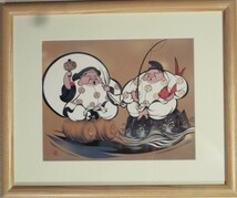 即決　　宮田雅之　「恵比寿大黒」　　　画集額装3号サイズ_画像1