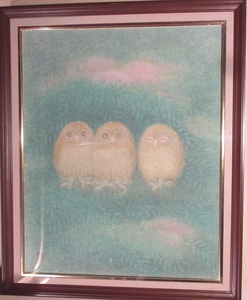 Art hand Auction Toru Shimazu Mist Owl Peinture japonaise taille 30, Peinture, Peinture japonaise, personne, Bodhisattva