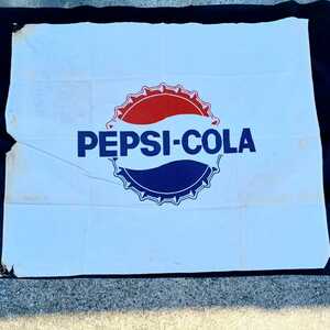 【ＰＥＰＳＩ】年代物★昭和レトロ 旧ロゴマーク ペプシコーラ 大判 バナー★ヴィンテージ アンティーク サイン 看板