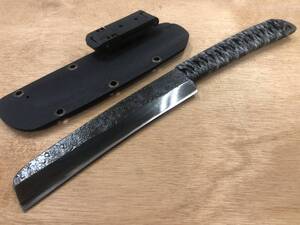 両刃 割込み 鍛造 安来鋼白紙2号 鉈 腰鉈 山師 別打ち 柄巻 送料無料 特注 カスタム キャンプ 登山 アウトドア EDC