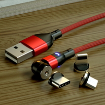 540°回転 マグネット 2m レッド アンドロイド用 充電ケーブル Micro USB ケーブル 磁石 磁気 タイプ-b 着脱式 ワンタッチ簡単接続_画像9