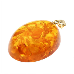 GALLERY megumi written guarantee attaching .K18 natural amber pendant . is . amber 3.8g