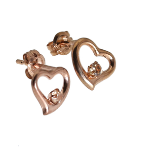 GALLERY megumi с гарантией .K10 натуральный турмалин в форме сердечка серьги-гвоздики розовое золото 