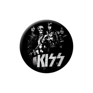 KISS 缶バッジ キッス Logo Black And White