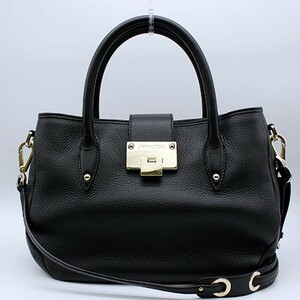 JIMMY CHOO 2WAY bag Riley calf leather / black, Shoulder bag, Made of leather, Cowhide