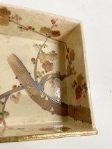 清水焼 平安雲楽　桜 盆皿 菓子皿 四方皿 茶道具 和食器　（二階）_画像2