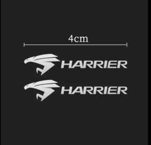 ♪HARRIER メッキ調ステッカー（横4cm縦1cm） 2P　(定形郵便)送料無料　TOYOTA ハリアー 30系 60系 80系 カッティングステッカー ♪