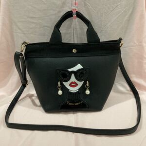 顔 バック ショルダーバック ハンドバック 2way 2wayバッグ ブラック 顔バック フェイス