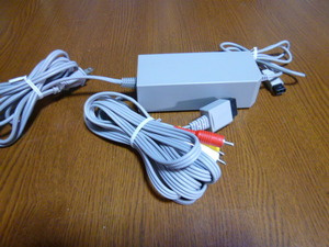 AC056【送料無料】Wii 純正 セット ACアダプター AVケーブル(動作確認済)RVL-009 RVL-002
