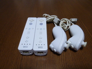 RN040【送料無料 動作確認済】Wii リモコン ヌンチャク 2個セット ホワイト 白
