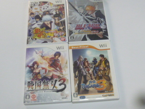C7【送料無料 即日配送 動作確認済】Wiiソフト ブリーチ 銀魂 万事屋 戦国無双3 戦国バサラ3
