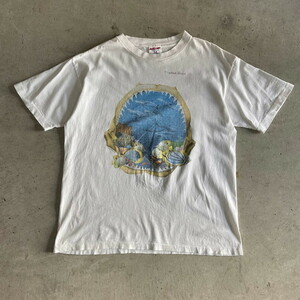 90年代 USA製 デイトナビーチ スーベニア サメ サカナ プリントTシャツ メンズL