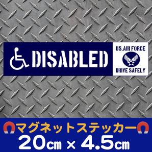 【DISABLED】マグネットステッカー車椅子・身障者マーク(A.F横長タイプ)