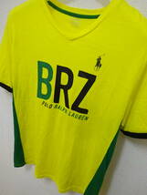 POLO RALPH LAUREN 半袖Tシャツ Vネック BRZ ブラジル 黄色 緑 黒 メンズ XL ポロラルフローレン_画像3