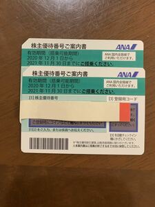 ANA 全日空 株主優待券　2枚セット　有効期限　2022年5月31日