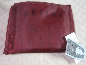 TARTINE タルティーヌ 猫●横型エコバッグ 戸崎尚美 ワイン色 プリンスコレクション