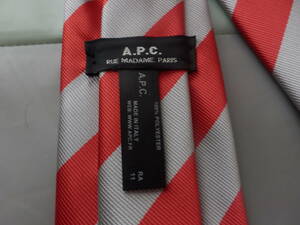 新品 未使用 イタリア製 A.P.C アーペーセー 定価以下 希少 レジメンタル ネクタイ 貴重 正規品