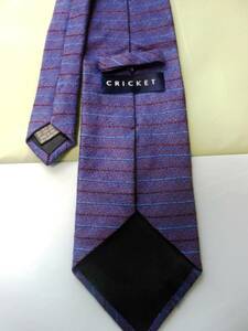 美品 CRICKET クリケット 高級 ブランド ネクタイ イタリア製 濃紫色 シルク リネン 正規品