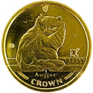 猫金貨 キャット ねこ マン島 1995年 1/25オンス 1.2g 24金 純金 イエローゴールド コレクション Gold