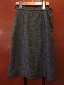 ビンテージ60's70's●ヘリンボーン織りツイード台形スカートW60cm●odst 1960s1970sレディースHBTウール