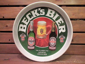 ビンテージ●BECK's BEER ティンプレート●odst トレイビールインテリア雑貨