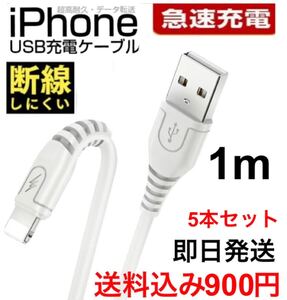ライトニングケーブル 充電ケーブル 急速充電 iPhone データ転送 USBケーブル 5本セット
