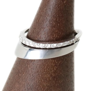 ダイヤリング 指輪 K18WG 18金ホワイトゴールド ダイヤモンド 15P 0.24ct 11号 重量約5.2g NT 美品 Bランク