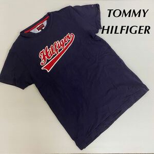 HILFIGERトミーヒルフィガー　紺ネイビー　半袖Tシャツ　サイズS 綿100%