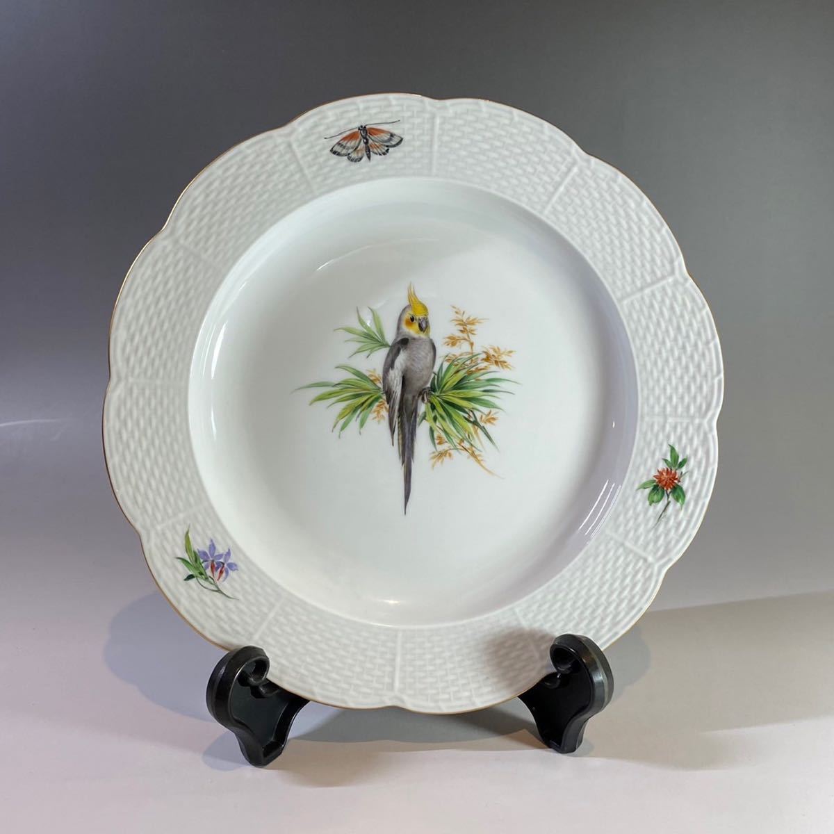 マイセン バード MEISSEN BIRD 飾り皿 ウォールプレート 金彩 1級品