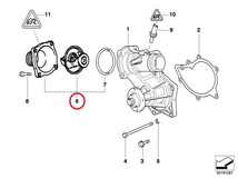 BMW E38 E39 E53 X5 サーモスタット/サーモスタッド 105℃ M62 V8 エンジン用 11531436386 535i 540i 540iP 735i 740i 4.4i 4.6is 他 新品_画像5