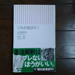 これが憲法だ 長谷部恭男 杉田敦 朝日新書