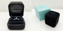 売り切り！★ティファニー TIFFANY＆Co. ソリテール ダイヤモンド プラチナ リング 0.24ct★極美品 ケース付き 約10.5号 指輪 FD17ZN31ENA_画像9