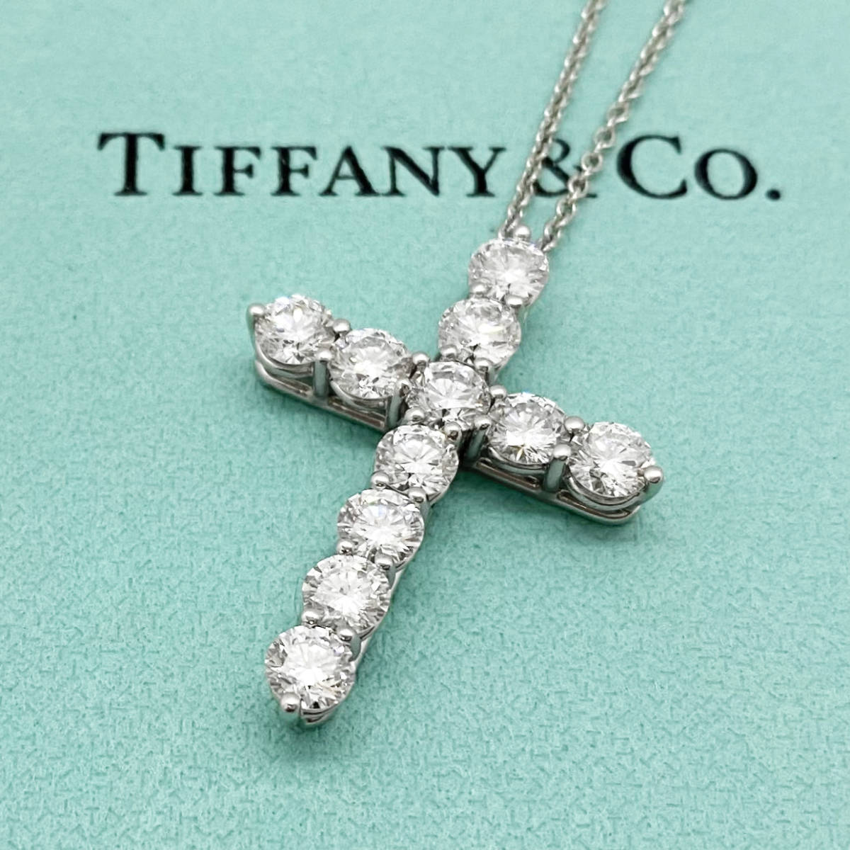 ティファニー クルーシフォーム ダイヤモンド クロス ネックレス 中古