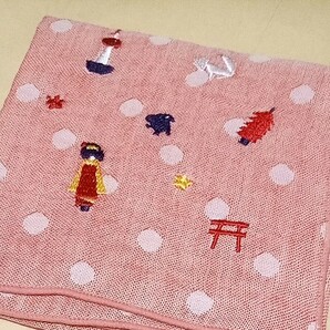 京都柄刺繍ハンカチ