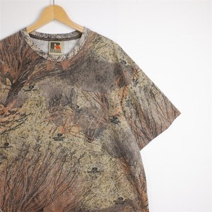 OUTFITTERS RIDGE リアルツリーカモフラージュ柄 クルーネック半袖ポケット付きTシャツ メンズUS-XLサイズ アウトドア t-2012n