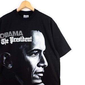 OBAMA前大統領 バラクオバマ 半袖プリントTシャツ メンズUS-XLサイズ ブラックアメリカ t-1790n