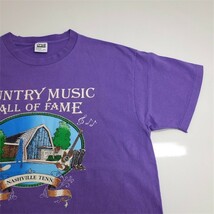 90's USA製 anvil アンビル 半袖プリントTシャツ メンズUS-XLサイズ COUNTRY MUSIC HALL OF FAME パープル ビンテージ t-1835n_画像5